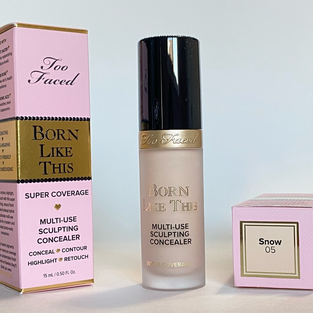 Too Faced Born This Way Super Coverage Multi-Use Longwear Concealer. Color: SNOW